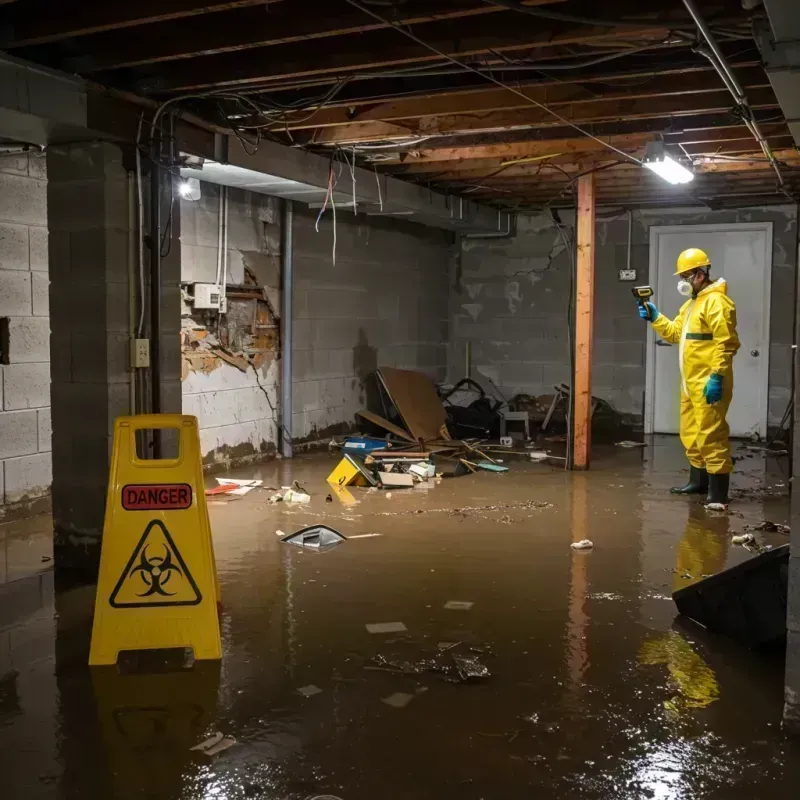 Flooded Basement Electrical Hazard in Callahan, FL Property