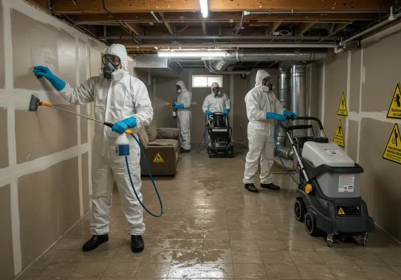 Basement Moisture Removal and Structural Drying process in Callahan, FL